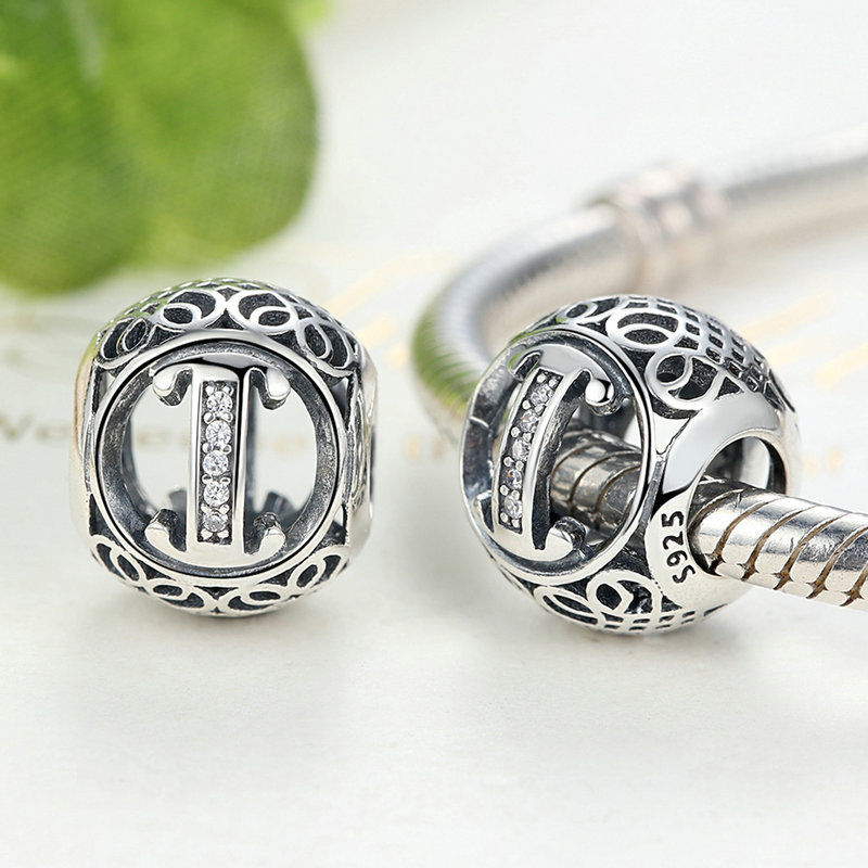 Alphabet Letter A-Z Bling Bead Charm