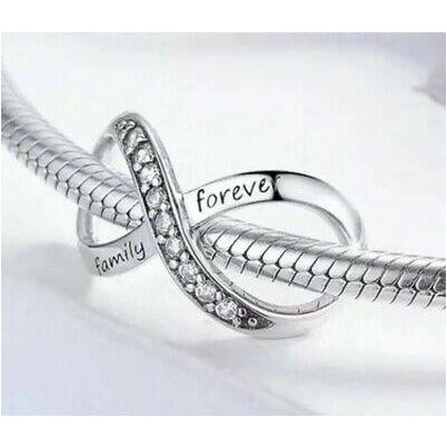 CZ Family Forever Infinity Bead Charm