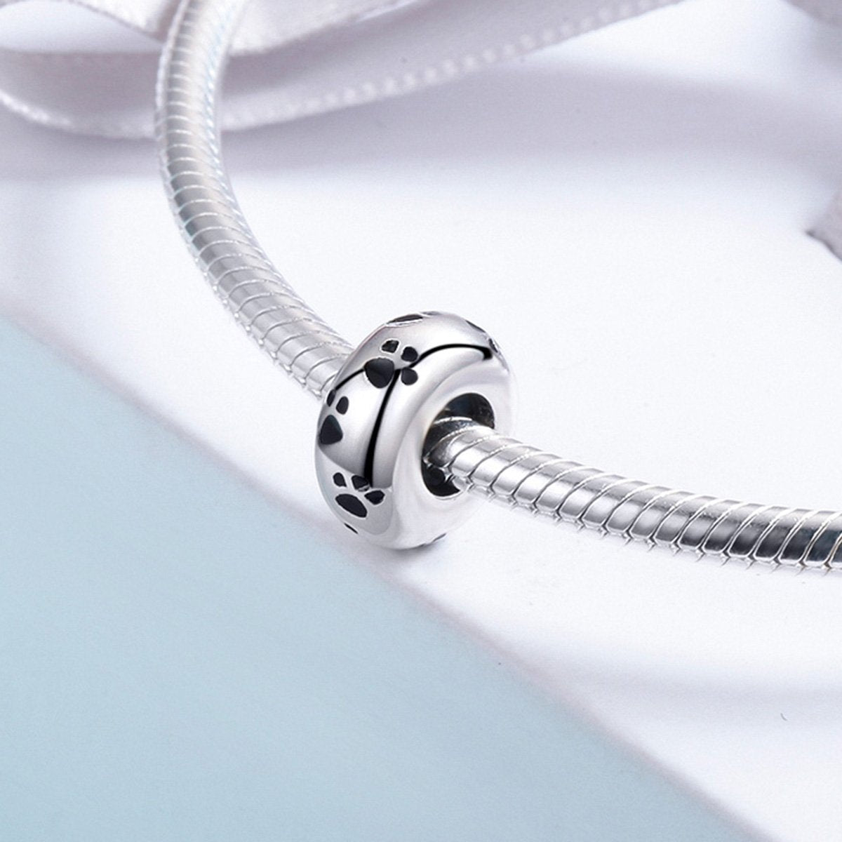 New Arrival 100% 925 Sterling Silver Dog Animal Footprint Spacer Beads fit Charm Bracelet & Necklace DIY Jewelry SCC594