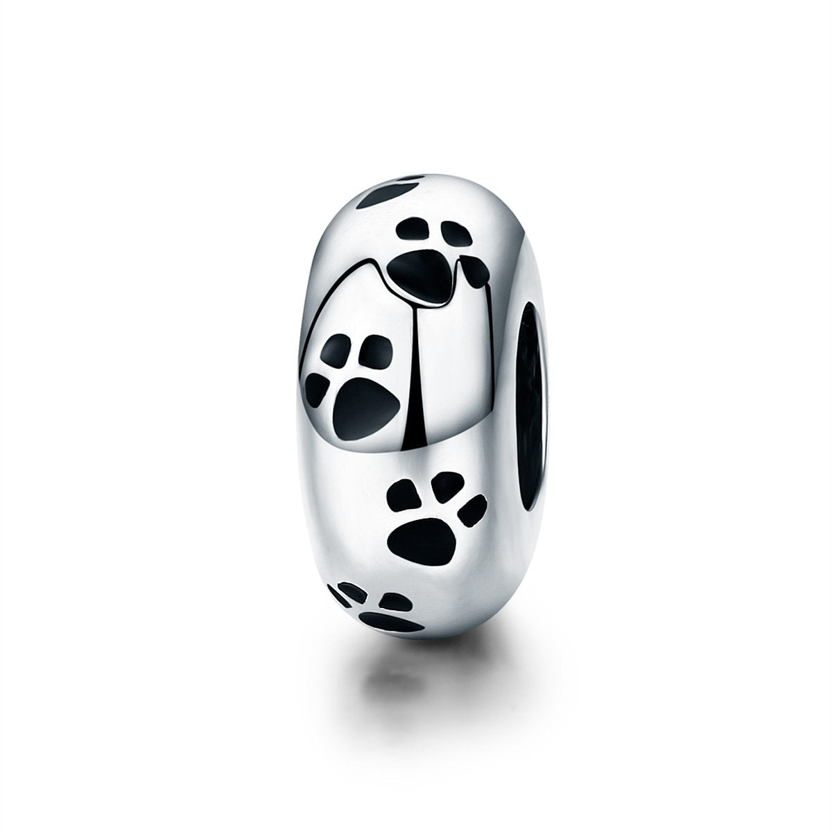 New Arrival 100% 925 Sterling Silver Dog Animal Footprint Spacer Beads fit Charm Bracelet & Necklace DIY Jewelry SCC594