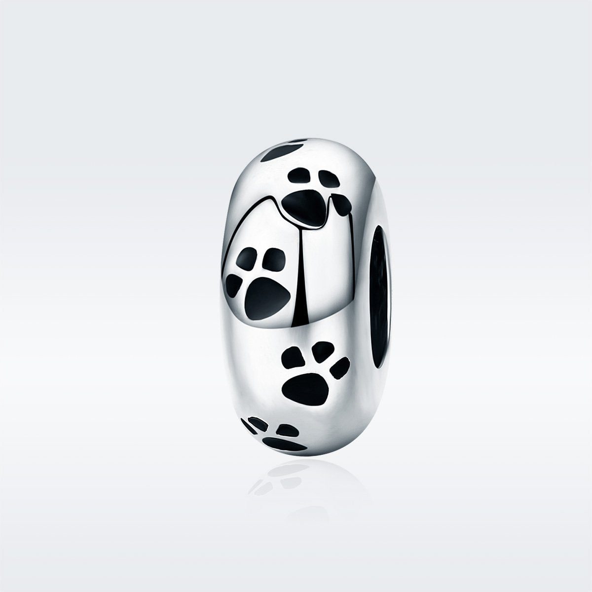 New Arrival 100% 925 Sterling Silver Dog Animal Footprint Spacer Beads fit Charm Bracelet & Necklace DIY Jewelry SCC594
