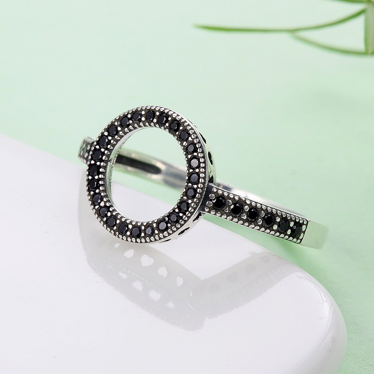 2018 HOT SELL 100% Genuine 925 Sterling Silver Forever Clear CZ Circle Round Finger Rings for Women Jewelry SCR112