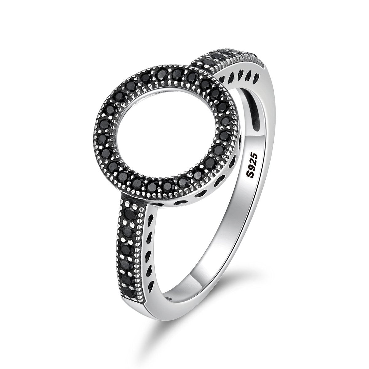 2018 HOT SELL 100% Genuine 925 Sterling Silver Forever Clear CZ Circle Round Finger Rings for Women Jewelry SCR112