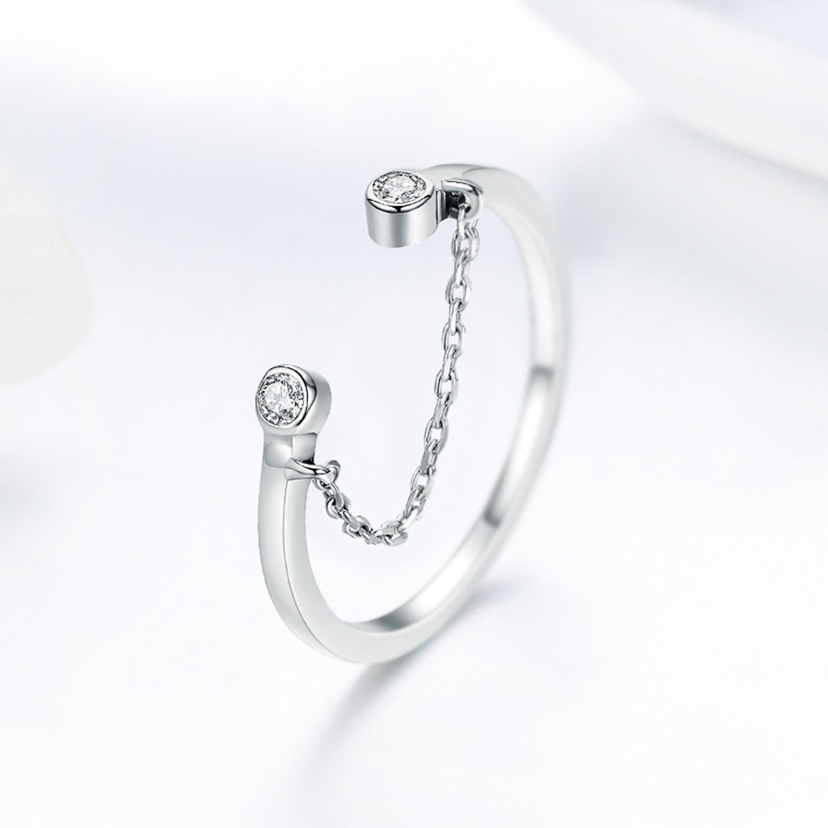 100% Real 925 Sterling Silver Tassel Adjustable Clear CZ Finger Ring Women Ring Sterling Silver Ring Jewelry SCR216