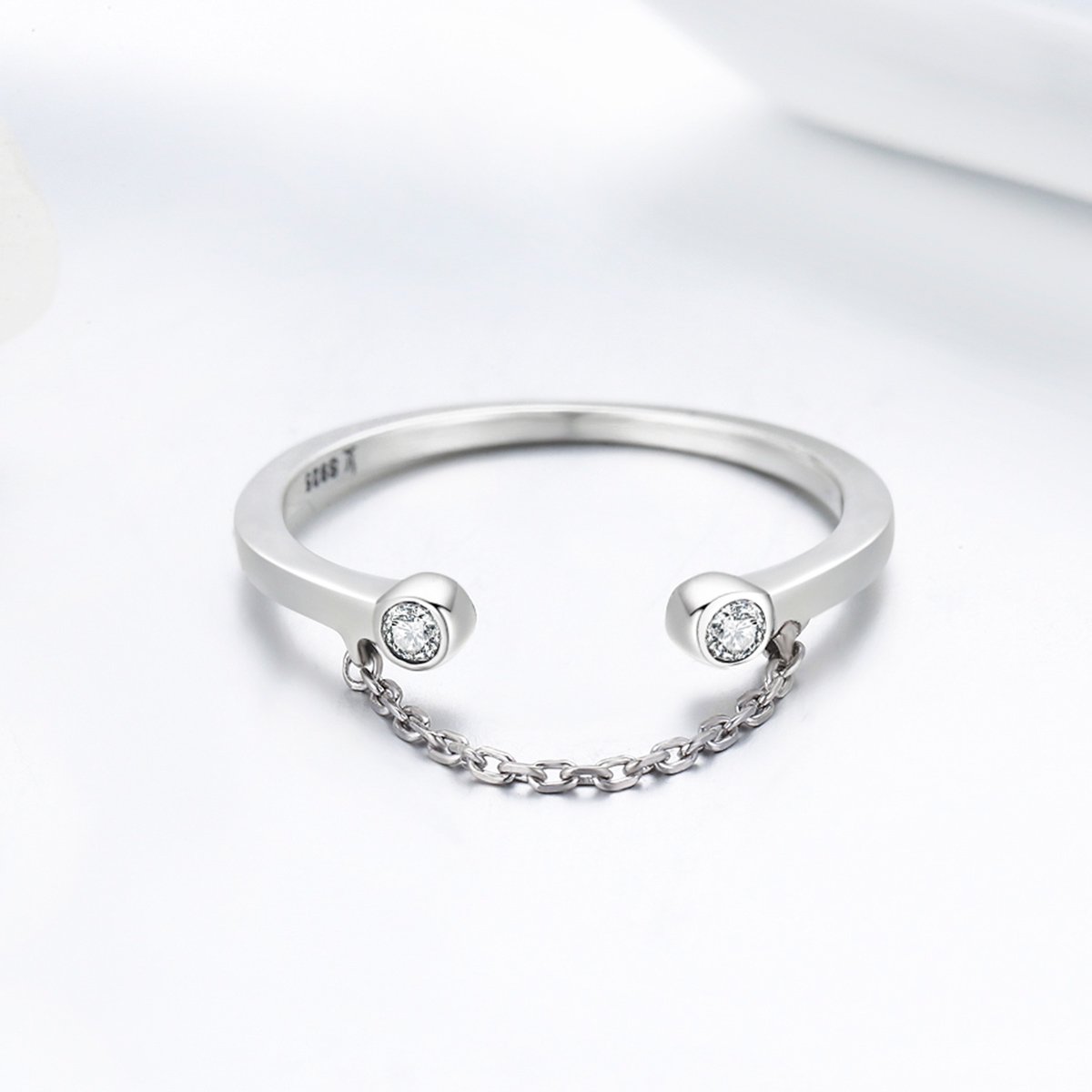 100% Real 925 Sterling Silver Tassel Adjustable Clear CZ Finger Ring Women Ring Sterling Silver Ring Jewelry SCR216