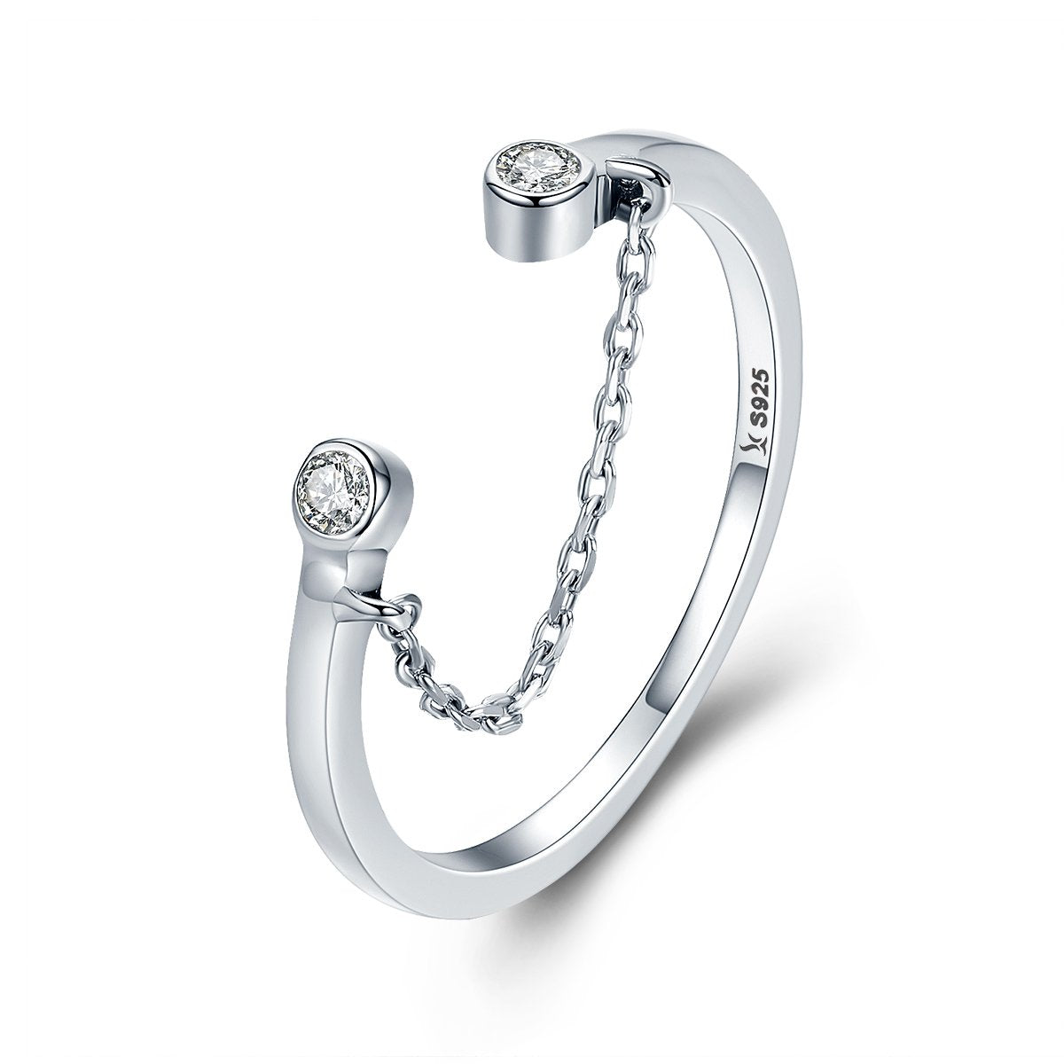 100% Real 925 Sterling Silver Tassel Adjustable Clear CZ Finger Ring Women Ring Sterling Silver Ring Jewelry SCR216