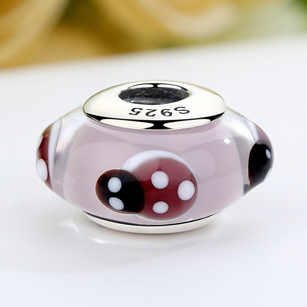 925 Sterling Silver European Glass Beads Charms with Bulge Fit Women Bracelets & Necklaces SCZ010