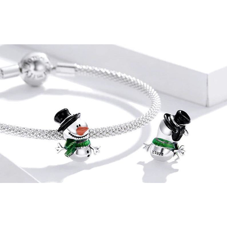 Colourful Snowman Christmas Bead Charm