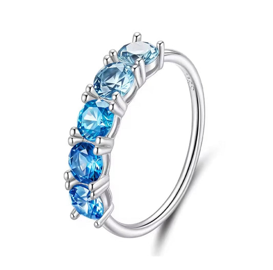 Blue Ombre CZ Ring