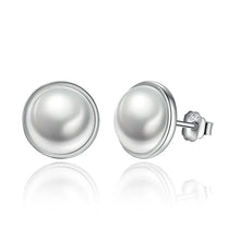 Load image into Gallery viewer, 925 Sterling Silver Pearl Stud Earrings
