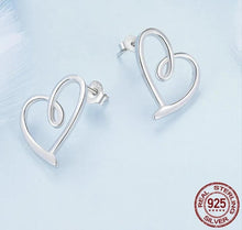Load image into Gallery viewer, 925 Sterling Silve Cute Heart Stud Earrings