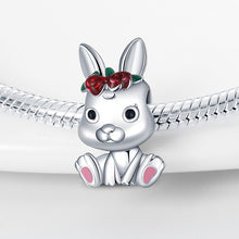 Load image into Gallery viewer, 925 Sterling Silver Bunny Dangle Charm