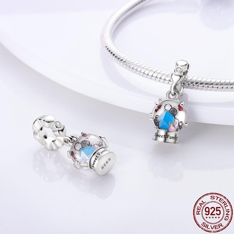 Family Snow Globe Dangle Charm