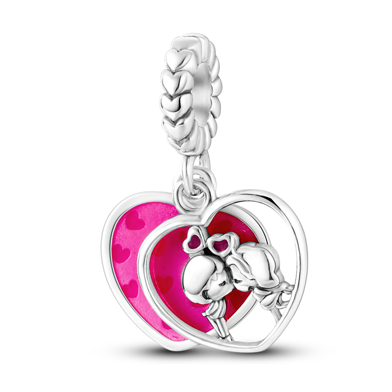Boy Kiss Girl Heart Bead Charm
