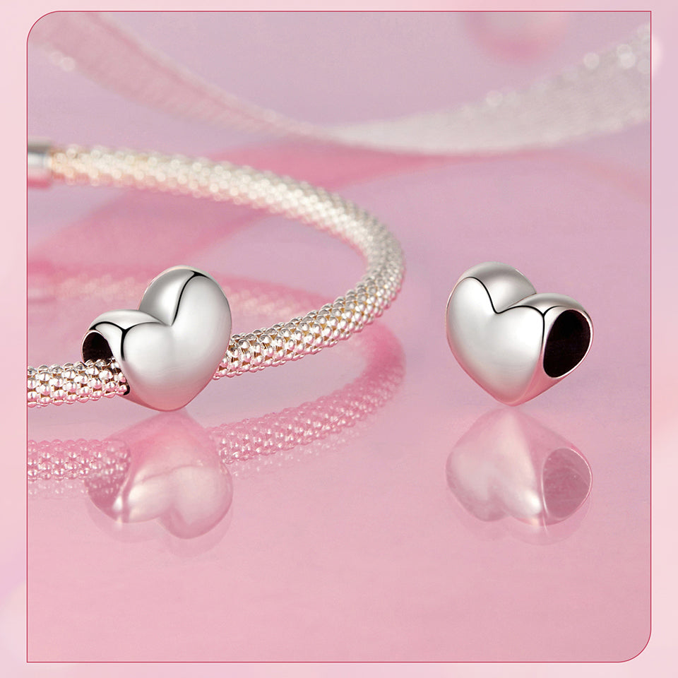 Plain Heart Bead Charm