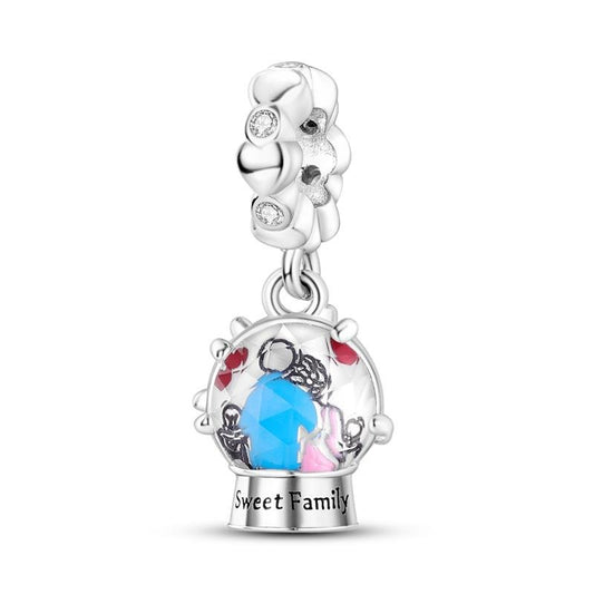 Family Snow Globe Dangle Charm