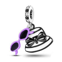Load image into Gallery viewer, 925 Sterling Silver Vintage Sunglasses/Shades and Hat Dangle Charm