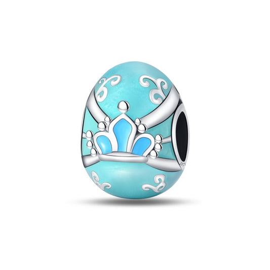 Blue Luminous Easter Egg Bead Charm