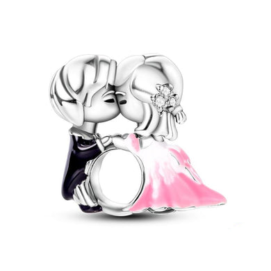 925 Sterling Silver Husband and Wife Love Bead Charm
