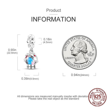 Family Snow Globe Dangle Charm