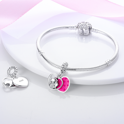 Boy Kiss Girl Heart Bead Charm
