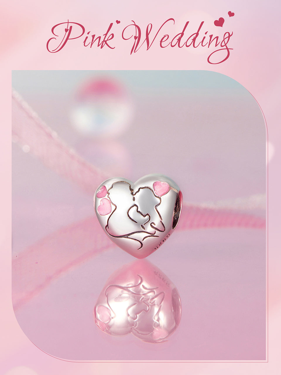 Couple  Heart Bead Charm