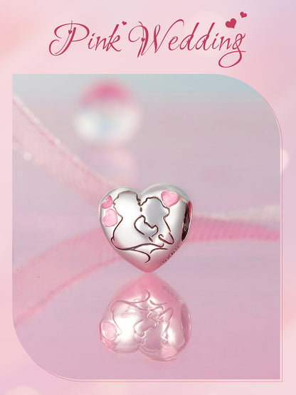 Couple  Heart Bead Charm