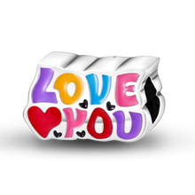 Load image into Gallery viewer, 925 Sterling Silver &#39;Love you&#39; Bead Charm