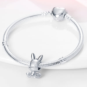 925 Sterling Silver Bunny Dangle Charm