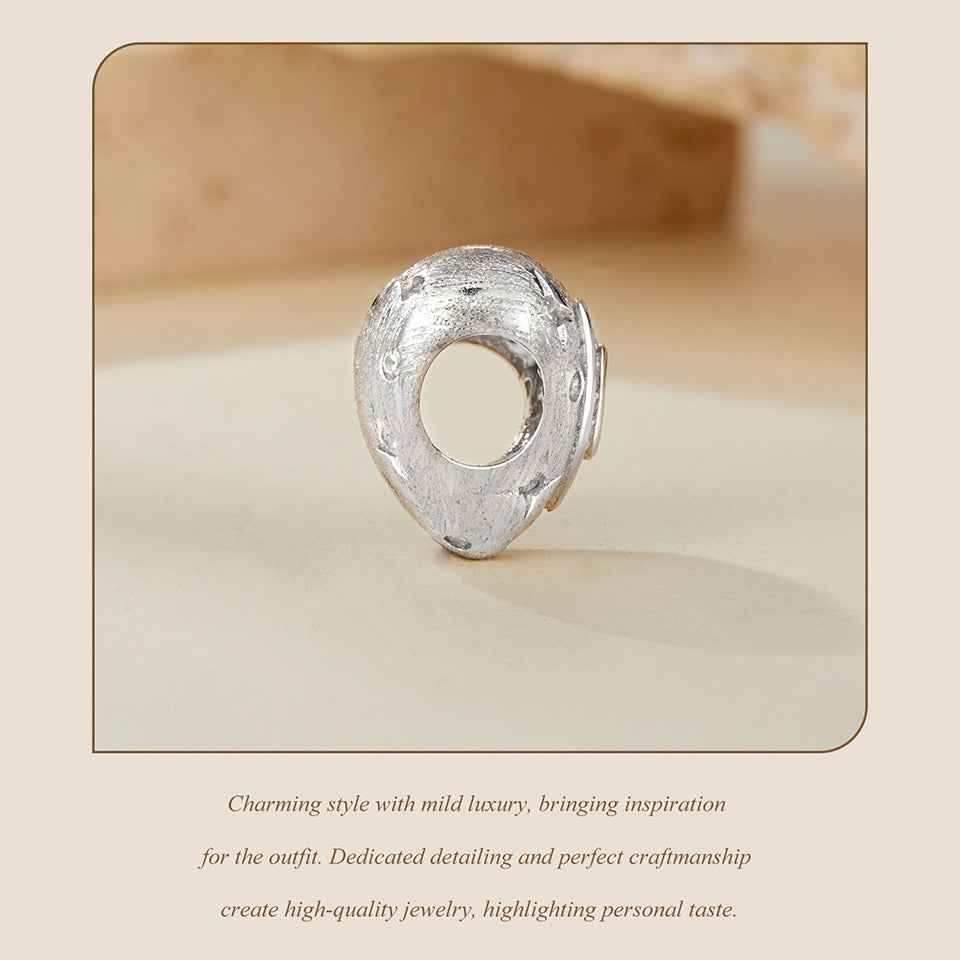 CZ Matt Heart Bead Charm