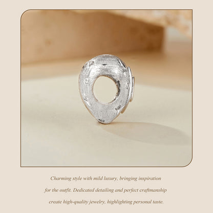 CZ Matt Heart Bead Charm