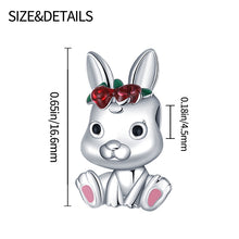 Load image into Gallery viewer, 925 Sterling Silver Bunny Dangle Charm