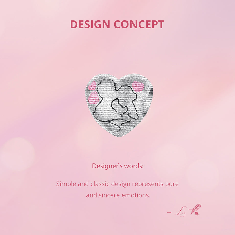 Couple  Heart Bead Charm