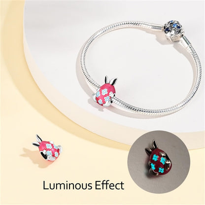 Blue And Pink Easter Egg Bunny Bead Charm