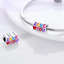Load image into Gallery viewer, 925 Sterling Silver &#39;Love you&#39; Bead Charm