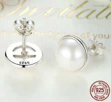 Load image into Gallery viewer, 925 Sterling Silver Pearl Stud Earrings