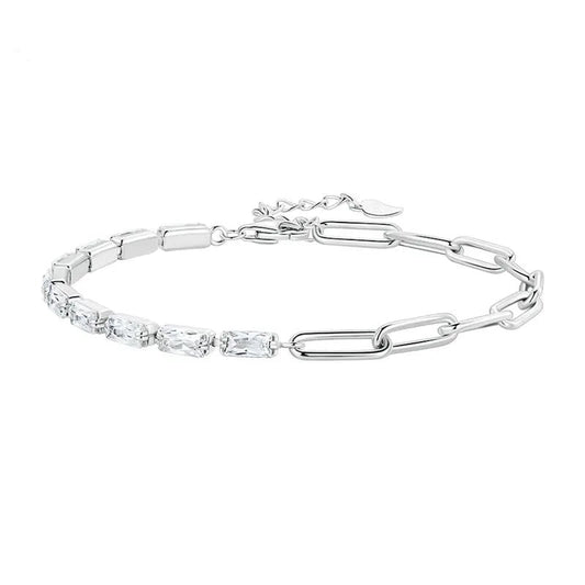 Paperclip an CZ Chain Bracelet
