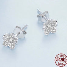 Load image into Gallery viewer, 925 Sterling Silver CZ Flower Stud Earrings