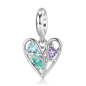 925 Sterling Silver More Precious than Jewels Heart Dangle Charm