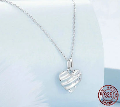 Shimmering CZ Heart Pendant Necklace