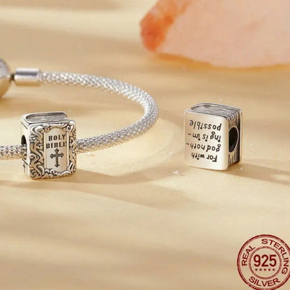 "For with God nothing in Impossible" Holy Bible Bead Charm