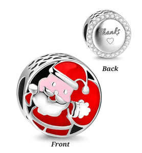 925 Sterling Silver Thanks from Santa Christmas Bead Charm