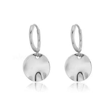 Load image into Gallery viewer, (925 Sterling Silver Disc Drop Dangle Earrings