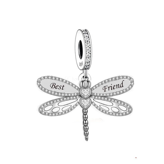 Best Friend CZ Dragonfly Dangle Charm