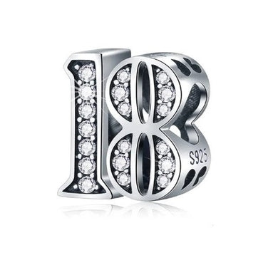 925 Sterling Silver 18 Years CZ Bead Charm