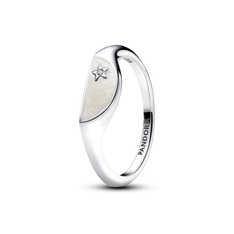 Halved Enamel Signet Ring