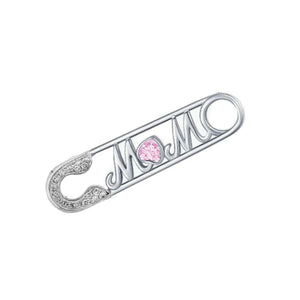 925 Sterling Silver Mom Pin Bead Charm