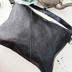 The Fabulous Genuine Leather Crossbody Bag in Black