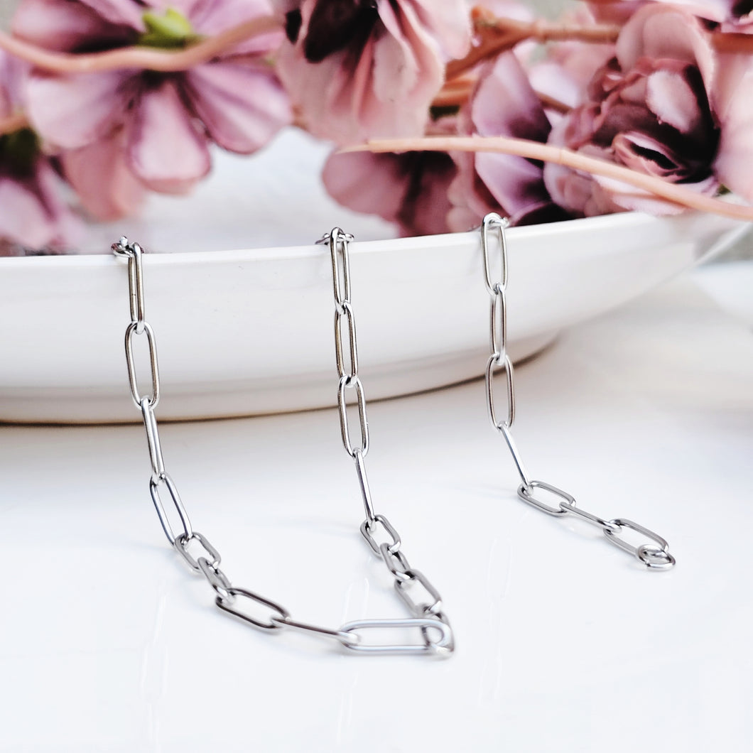 Stainless Steel Paperclip Link Necklace and or Bracelet
