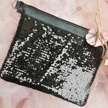 Load image into Gallery viewer, The Fabulous Genuine Leather Black Bling Pouch